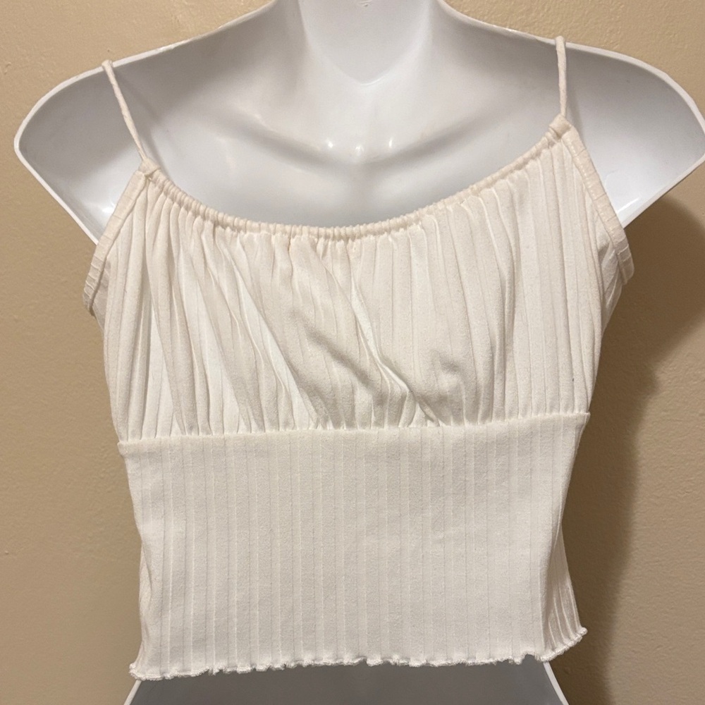 Miami Cream Ribbed Blouse - Picture 3 of 3
